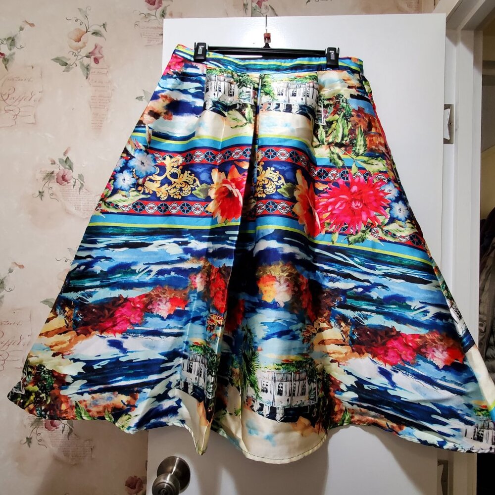 NWT Truly 4 You M Painted A Line Skirt Structured